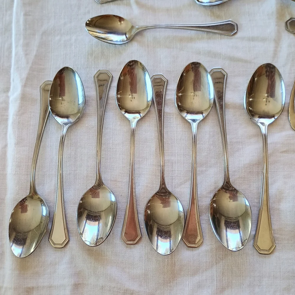 21 PCs Reed & Barton Rebacraft Stainless Steel Key Largo Flatware Fork Spoon